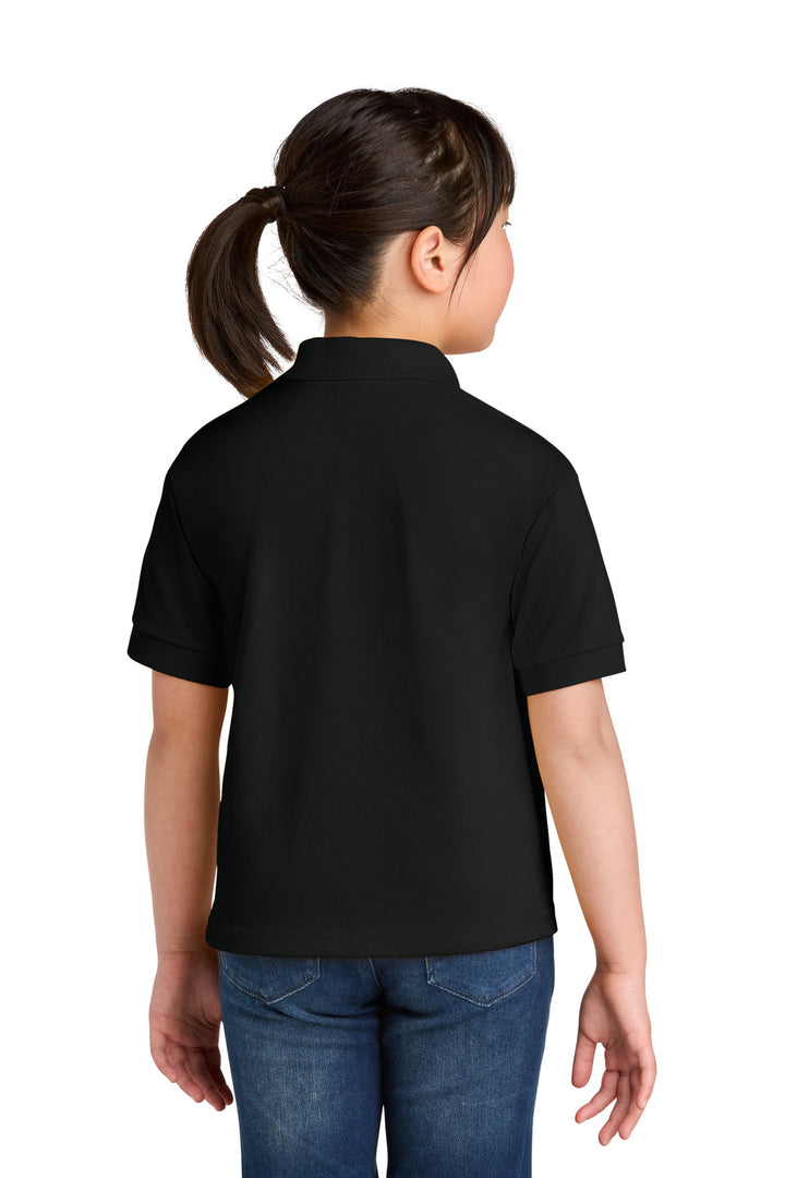Black Gildan Youth DryBlend 6-Ounce Jersey Knit Sport Shirt. 8800B