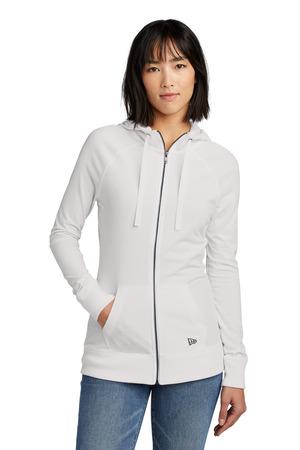Black Heather New Era Women's Sueded Cotton Blend Full-Zip Hoodie. LNEA122