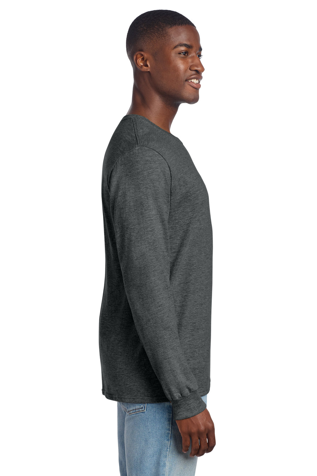 BlkInkHtr Jerzees Premium Blend Ring Spun Long Sleeve T-Shirt 560LS