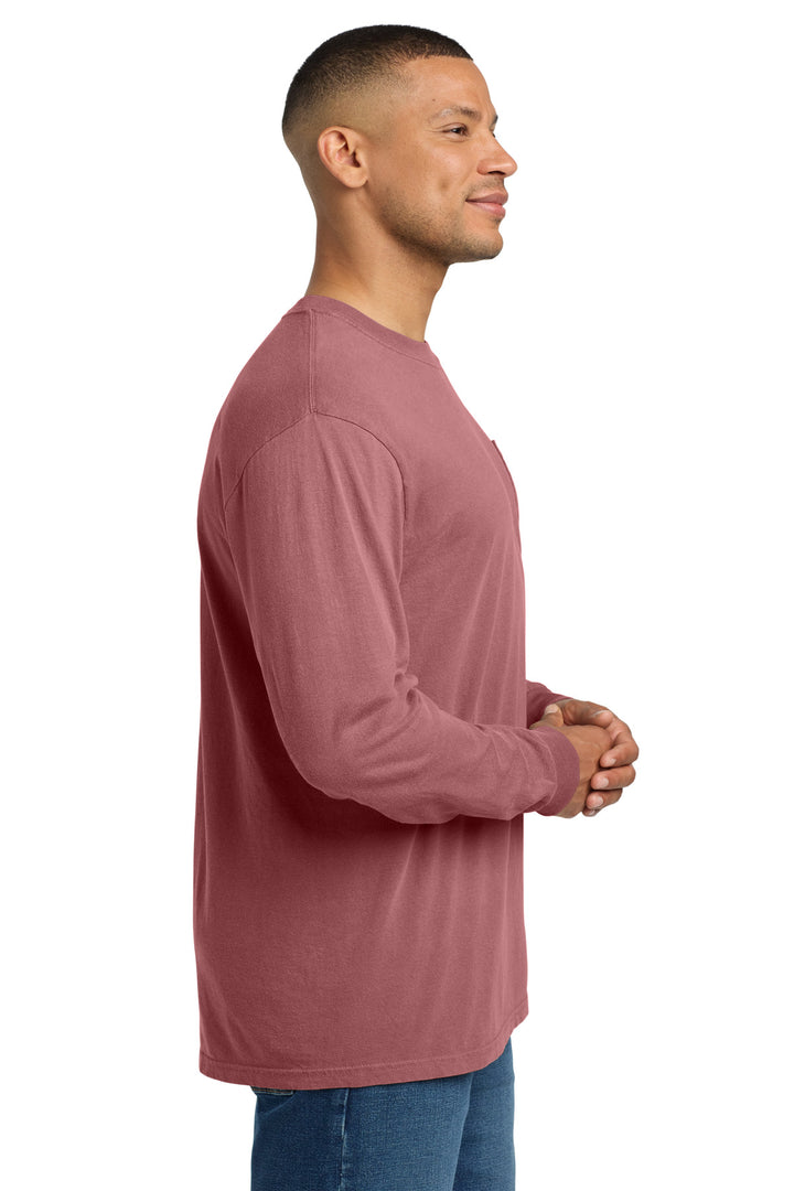 Brick COMFORT COLORS Heavyweight Ring Spun Long Sleeve Pocket Tee. 4410