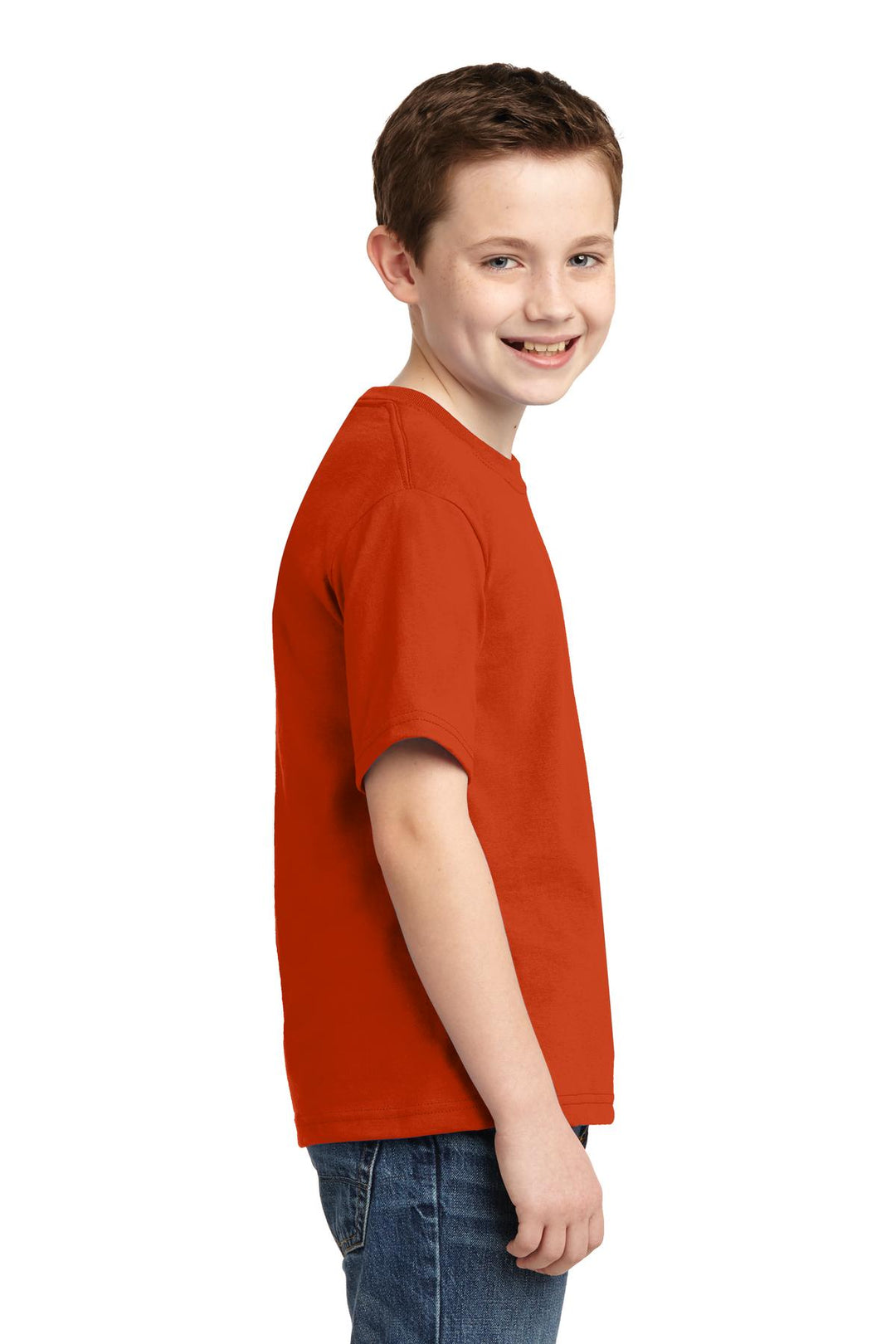 Burnt Orange Jerzees - Youth Dri-Power 50/50 Cotton/Poly T-Shirt. 29B