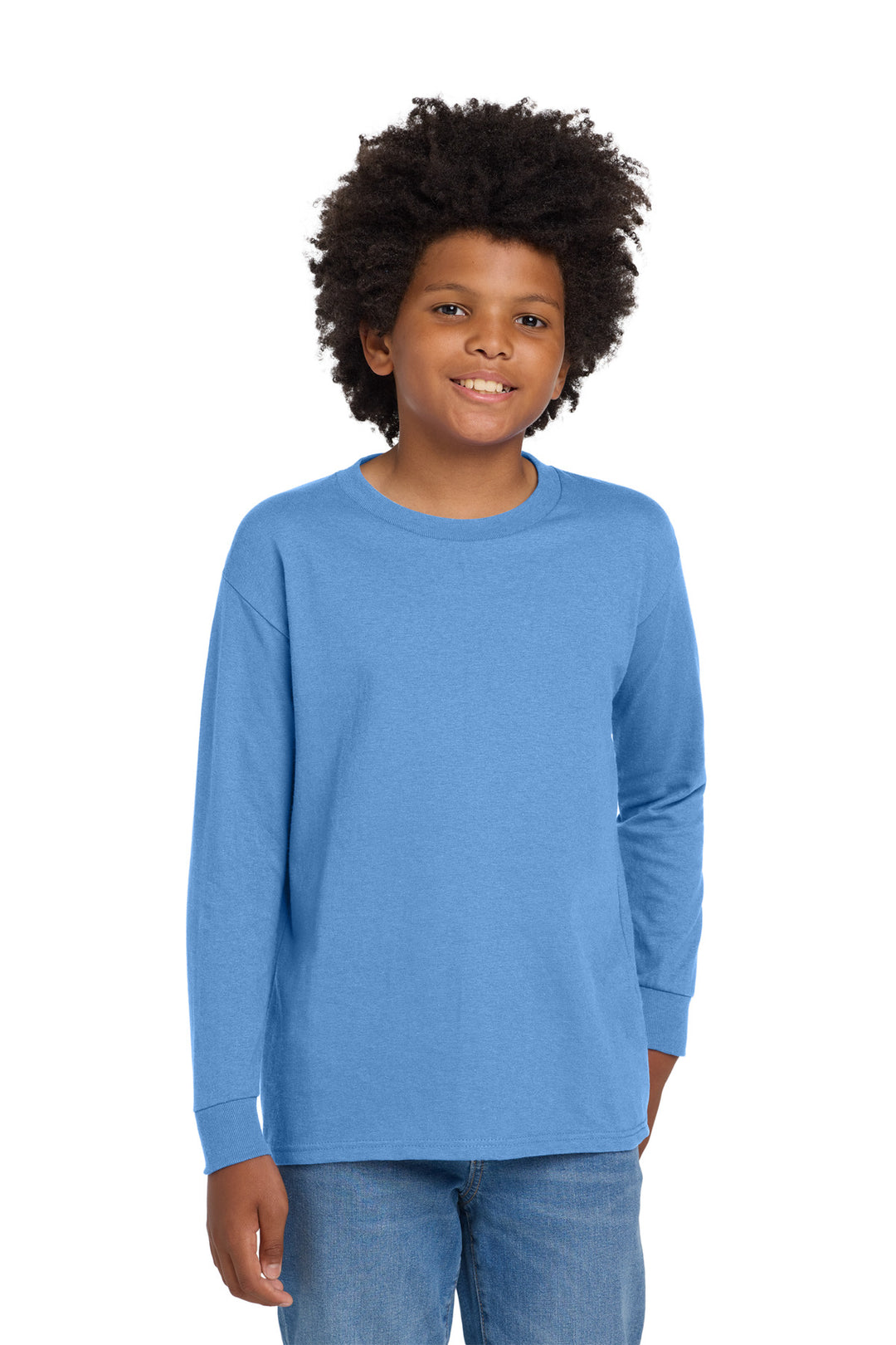 CarolinaBl Gildan Youth Heavy Cotton 100% Cotton Long Sleeve T-Shirt. 5400B