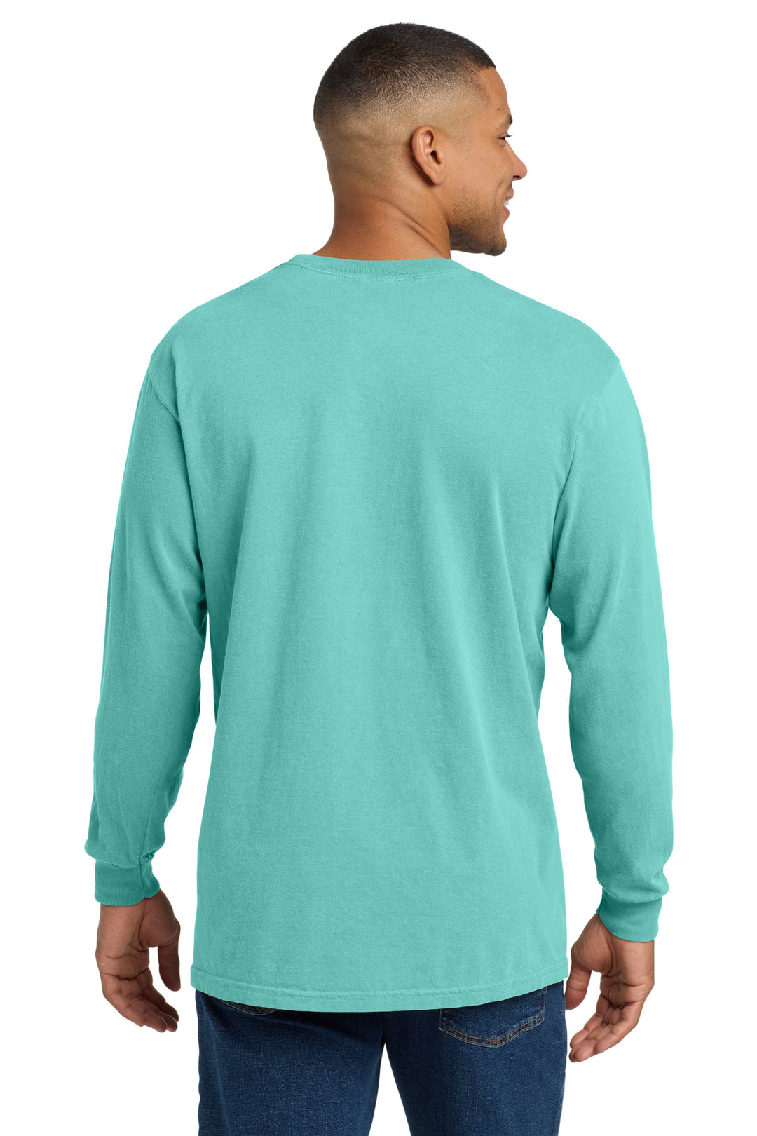Chalky Mint COMFORT COLORS Heavyweight Ring Spun Long Sleeve Pocket Tee. 4410