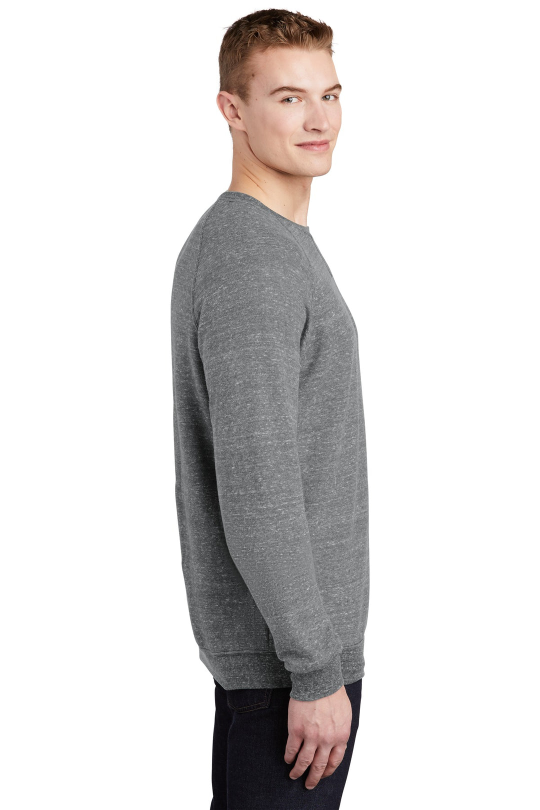 Charcoal Jerzees Snow Heather French Terry Raglan Crew 91M