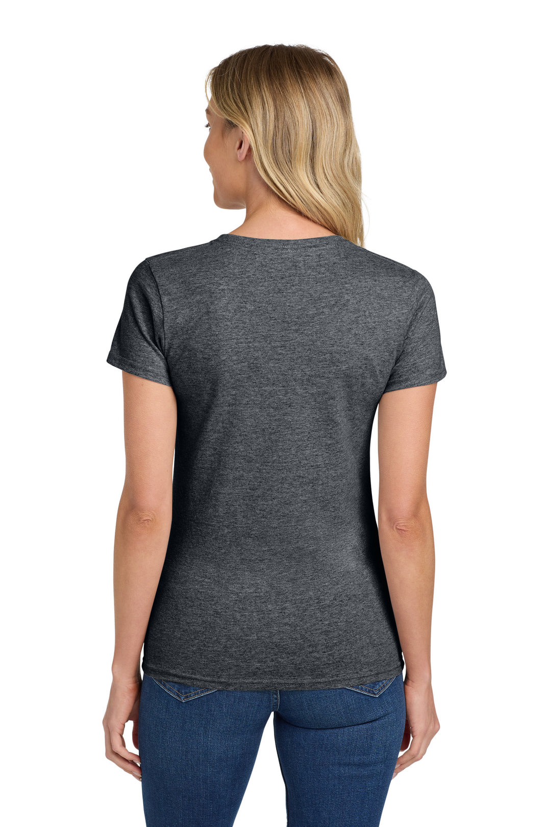 DarkHthr Gildan Women's Heavy Cotton 100% Cotton T-Shirt. 5000L