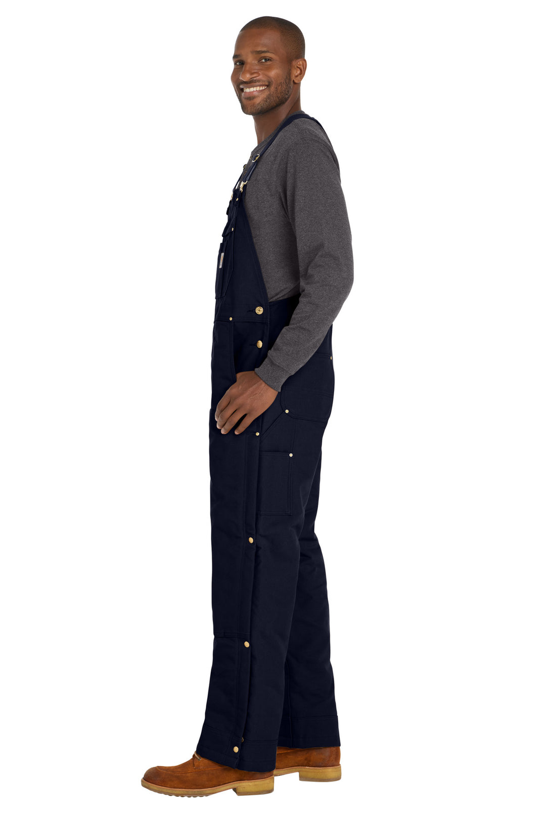 DarkNavy Carhartt Short Firm Duck Insulated Bib Overalls CTS106672