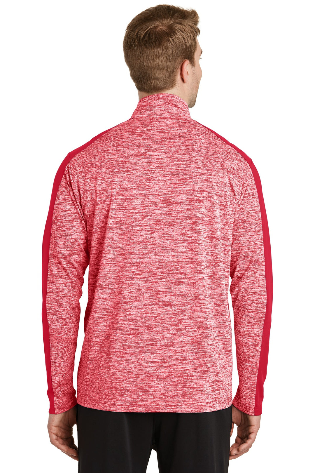 Dp Red E/Dp Rd Sport-Tek PosiCharge Electric Heather Colorblock 1/4-Zip Pullover. ST397