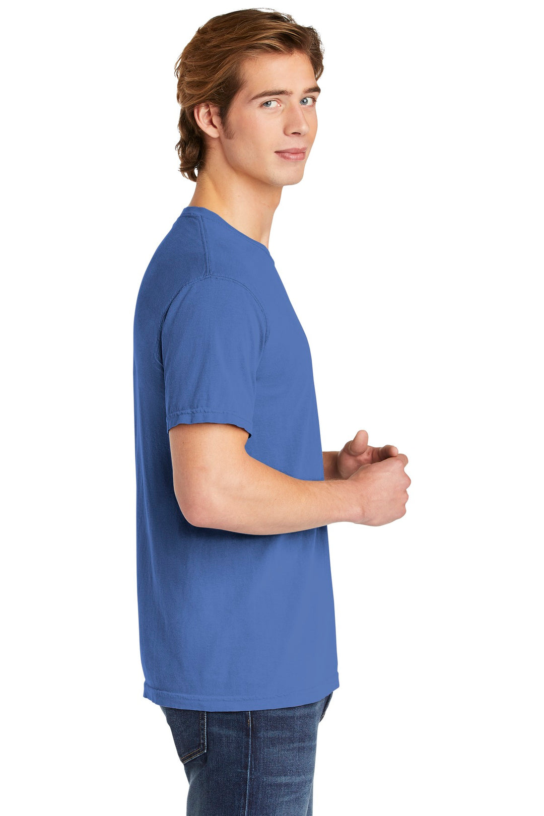 Flo Blue COMFORT COLORS Heavyweight Ring Spun Tee. 1717