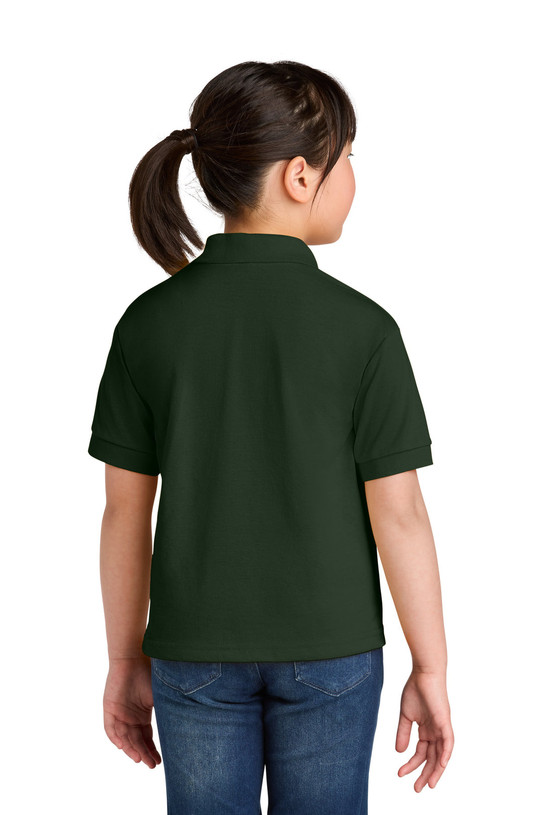 Forest Green Gildan Youth DryBlend 6-Ounce Jersey Knit Sport Shirt. 8800B