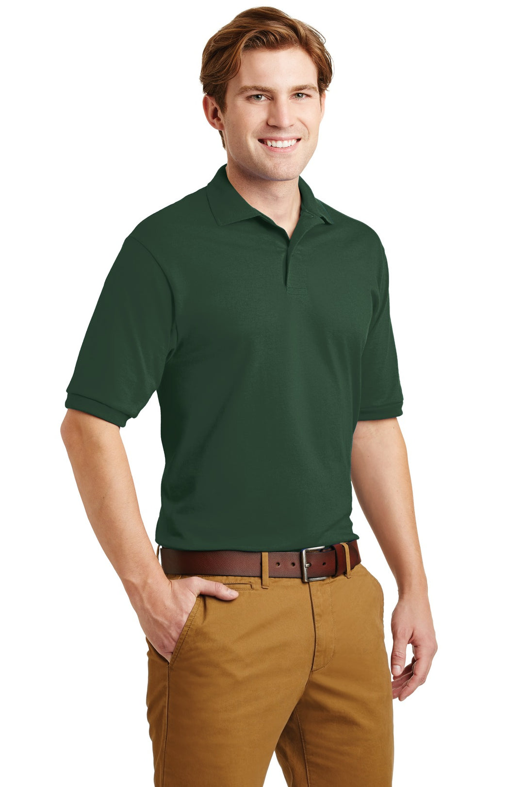 Forest Green Jerzees Dri-Power Sport Shirt. 437M