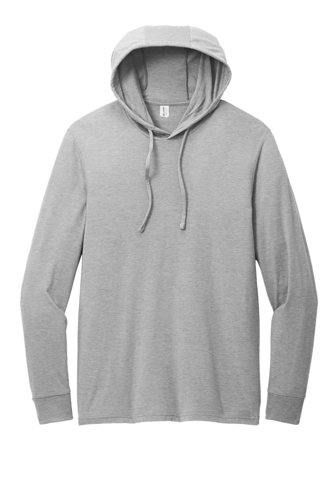 Front View of AlumGrey Allmade Unisex Tri-Blend Hoodie Tee AL6003