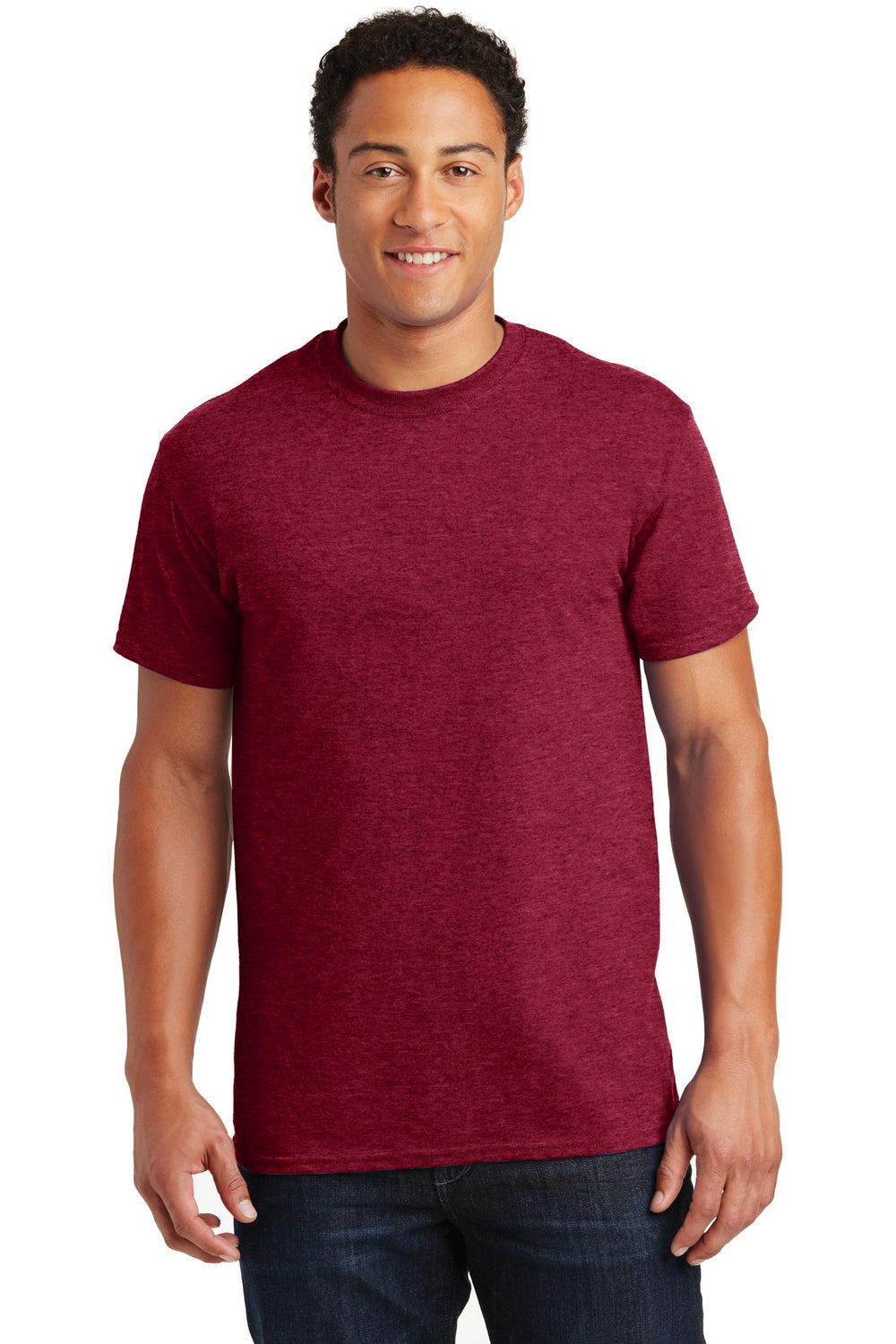 Front View of Antqu Chry Red Gildan - Ultra Cotton 100% US Cotton T-Shirt. 2000