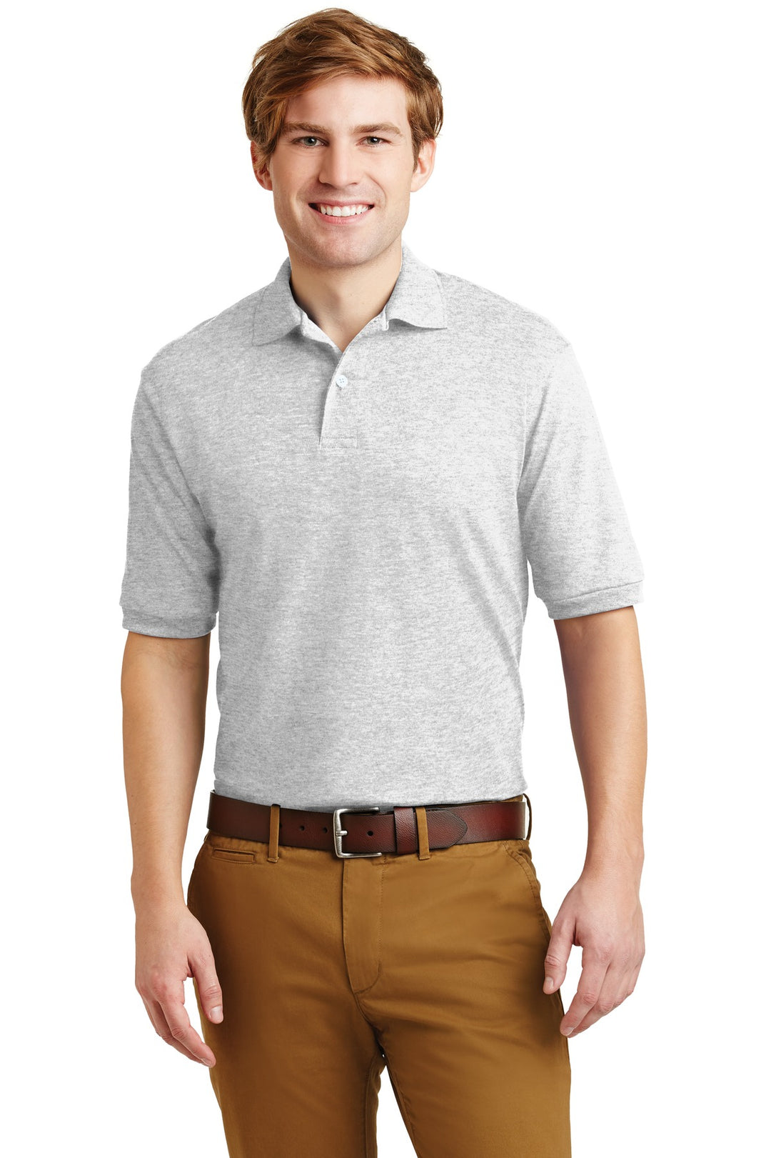 Front View of Ash Jerzees Dri-Power Sport Shirt. 437M