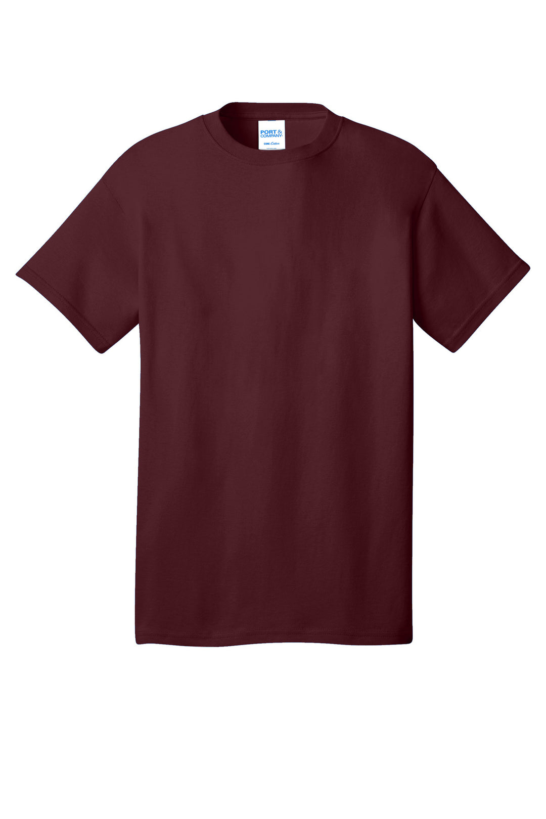 Front View of Ath Maroon Port & Company - Core Cotton Tee. PC54