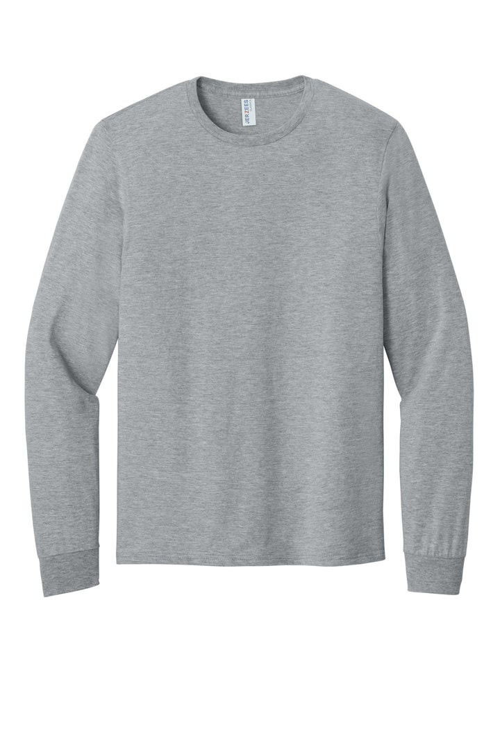 Front View of AthlHthr Jerzees Classics Unisex Cotton Long Sleeve T-Shirt 363L