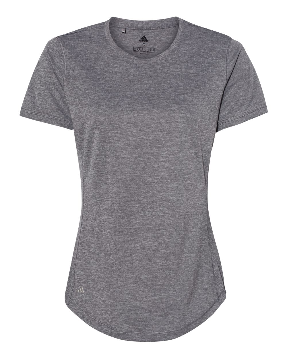 Front View of Black Heather Women's Sport T-Shirt - A377