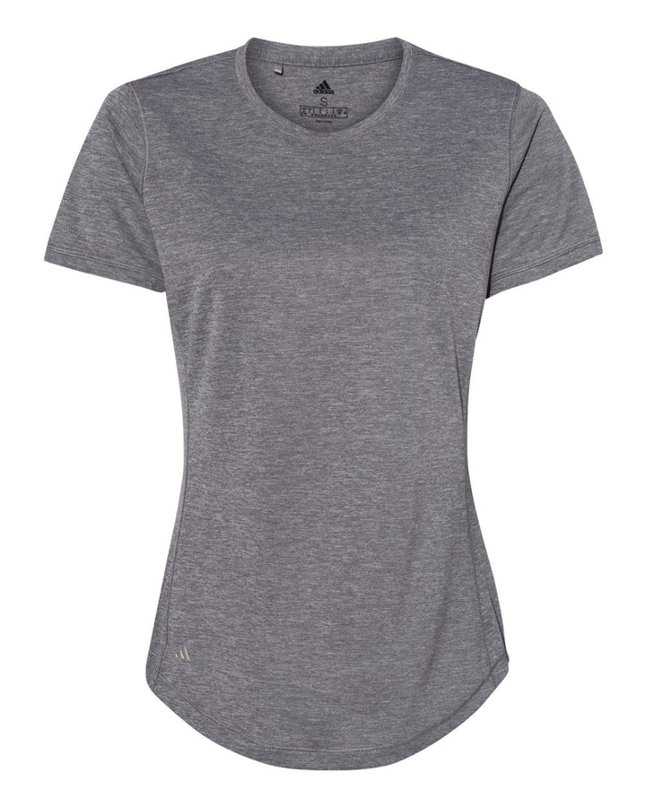 Front View of Black Heather Women's Sport T-Shirt - A377