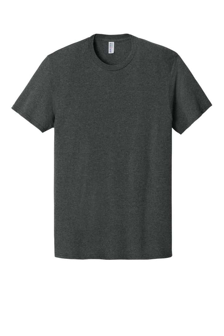 Front View of BlkHthr Jerzees Classics Unisex Cotton T-Shirt 363M