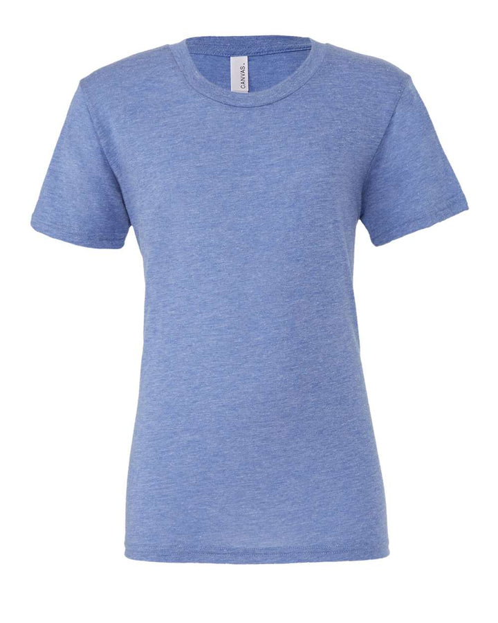 Front View of Blue Triblend Triblend Tee - 3413