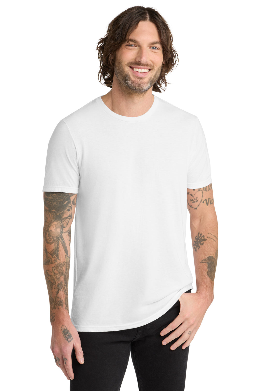 Front View of BrtWhite Allmade Unisex Tri-Blend Tee AL2004
