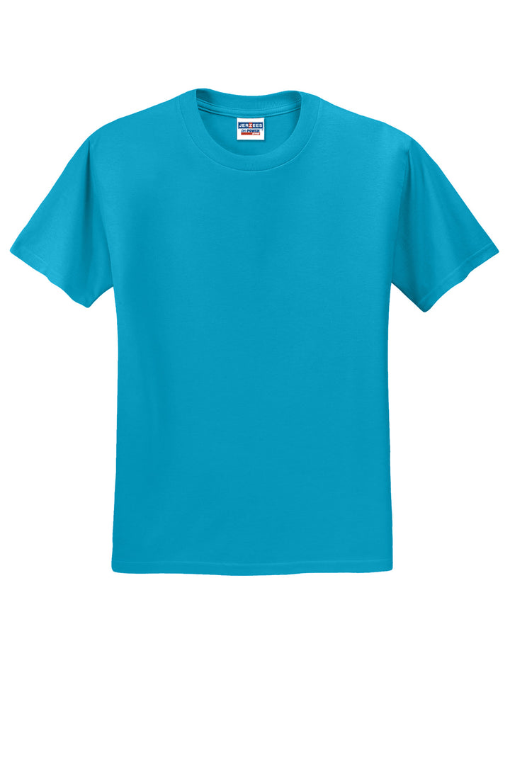 Front View of California Blu Jerzees - Dri-Power 50/50 Cotton/Poly T-Shirt. 29M