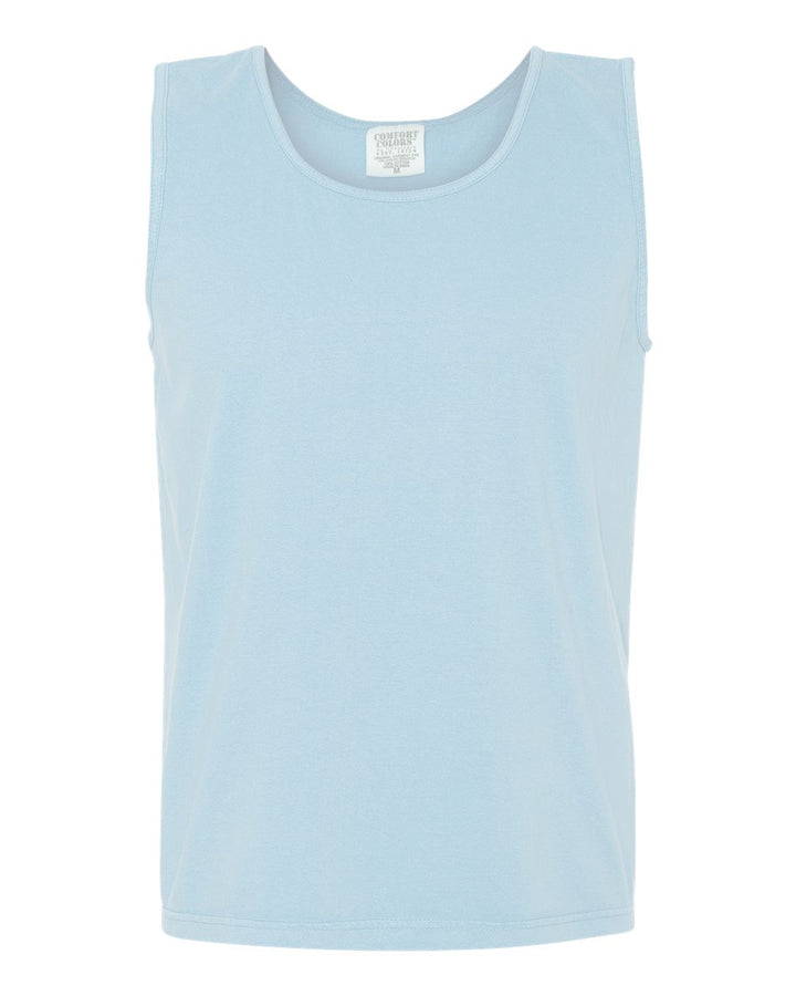 Front View of Chambray Garment-Dyed Heavyweight Tank Top - 9360