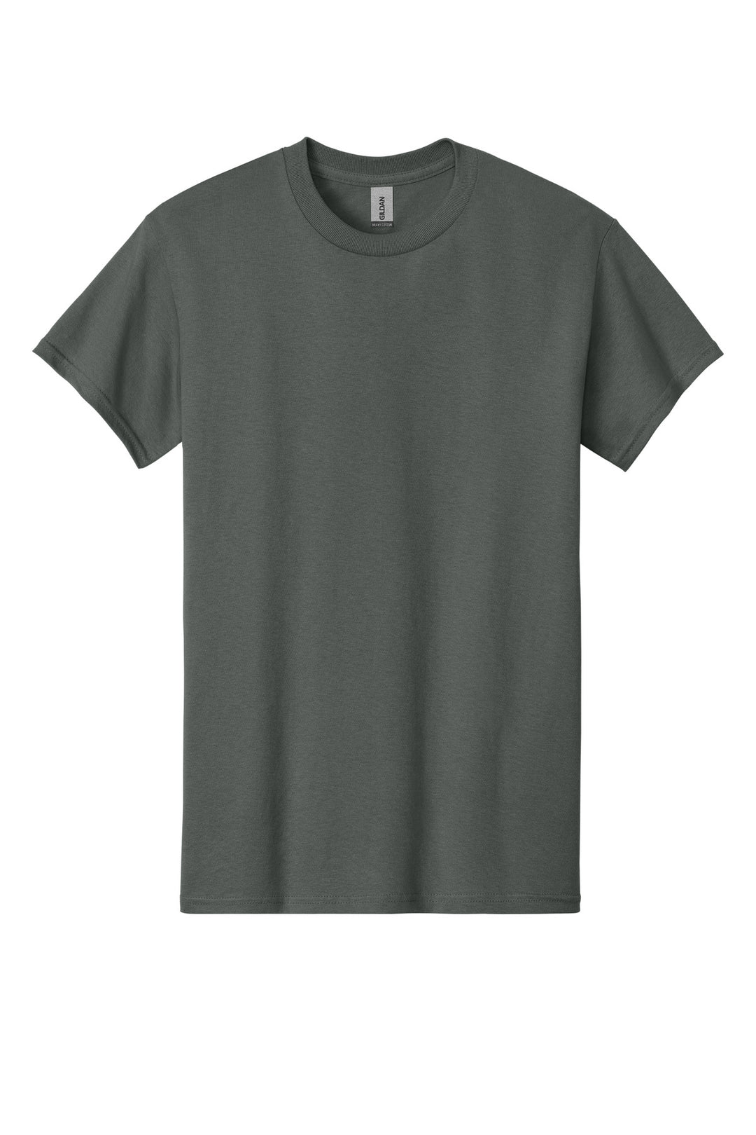 Front View of Charcoal Gildan - Heavy Cotton 100% Cotton T-Shirt. 5000