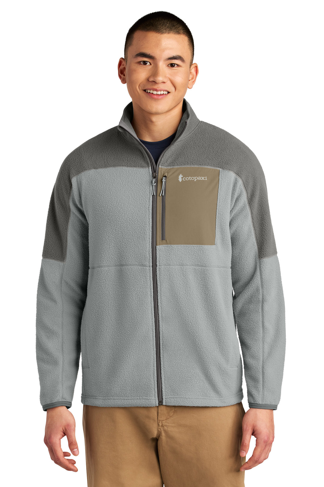 Front View of Cinder/Smk Cotopaxi Abrazo Full-Zip Fleece Jacket COTOM1695