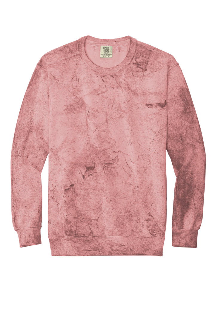 Front View of Clay Comfort Colors Color Blast Crewneck Sweatshirt 1545