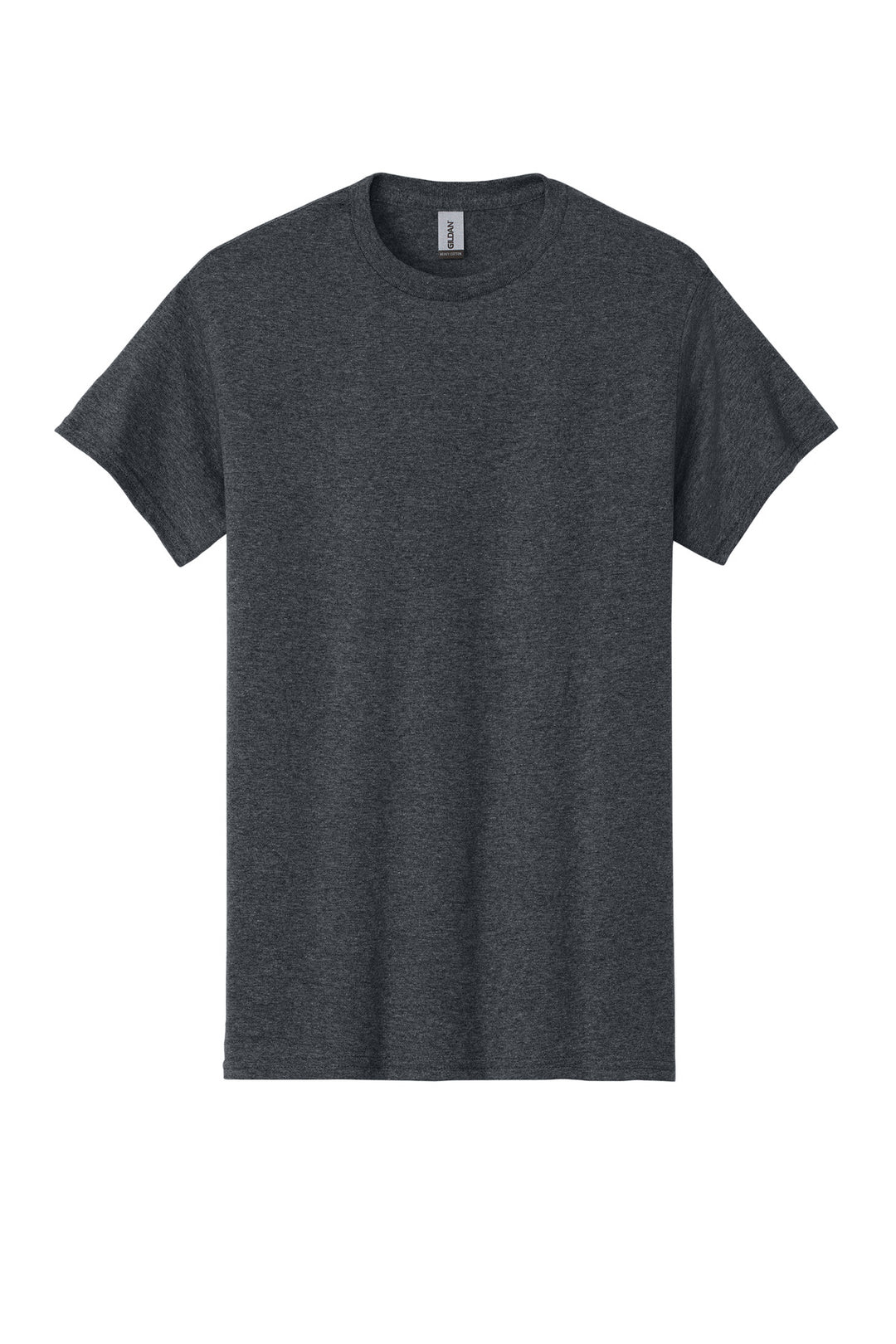 Front View of Dark Heather Gildan - Heavy Cotton 100% Cotton T-Shirt. 5000