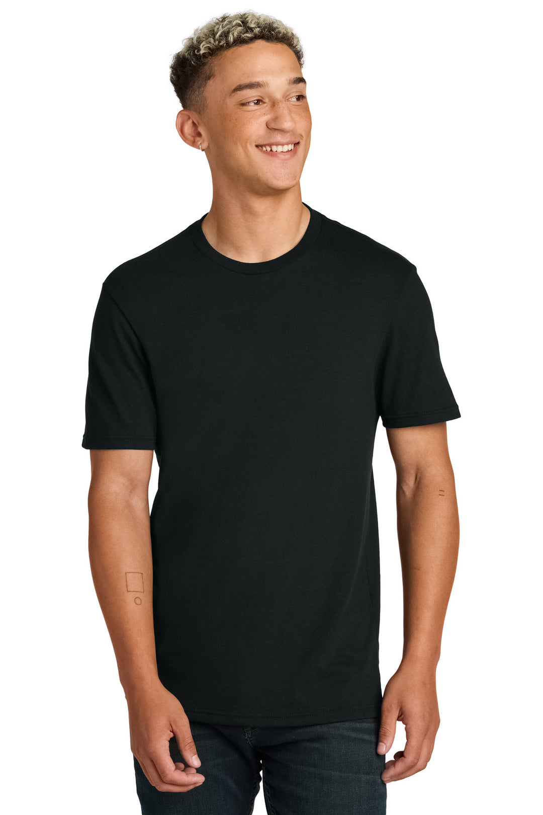 Front View of DeepBlack Allmade Unisex Recycled Blend Tee AL2300
