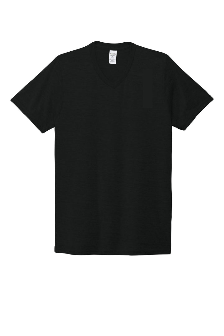 Front View of DeepBlack Allmade Unisex Tri-Blend V-Neck Tee AL2014