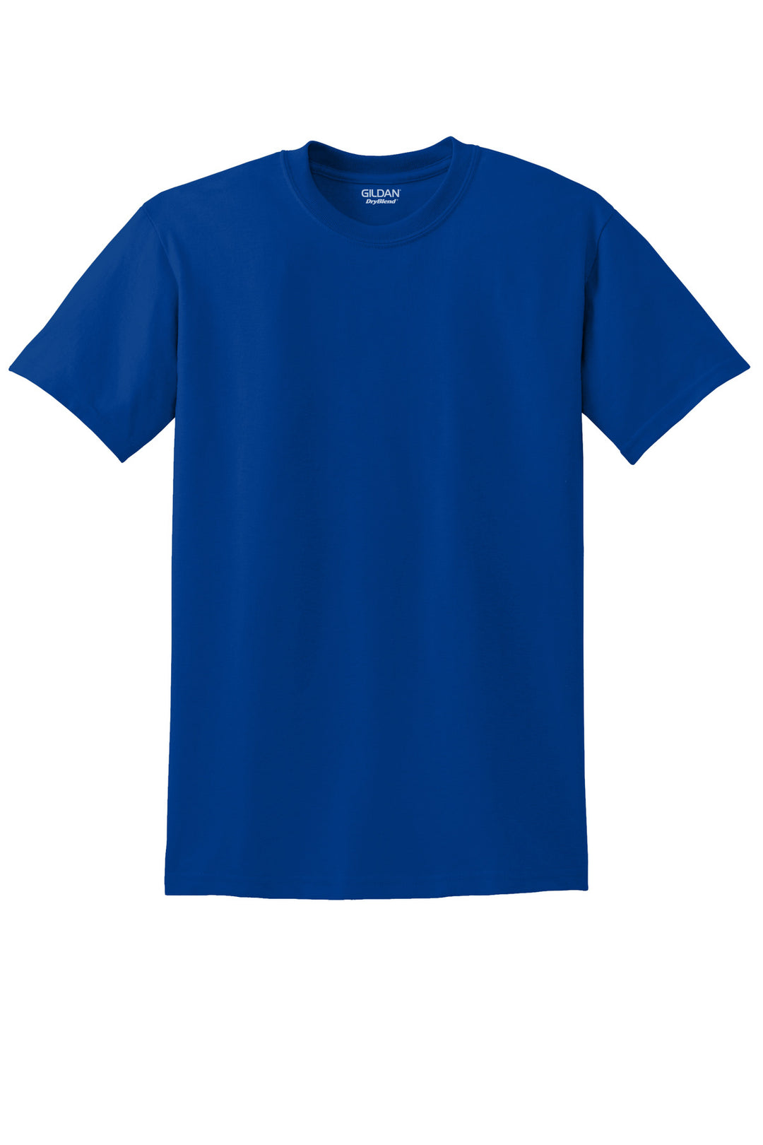 Front View of DeepRoyal Gildan DryBlend 50 Cotton/50 Poly T-Shirt. 8000