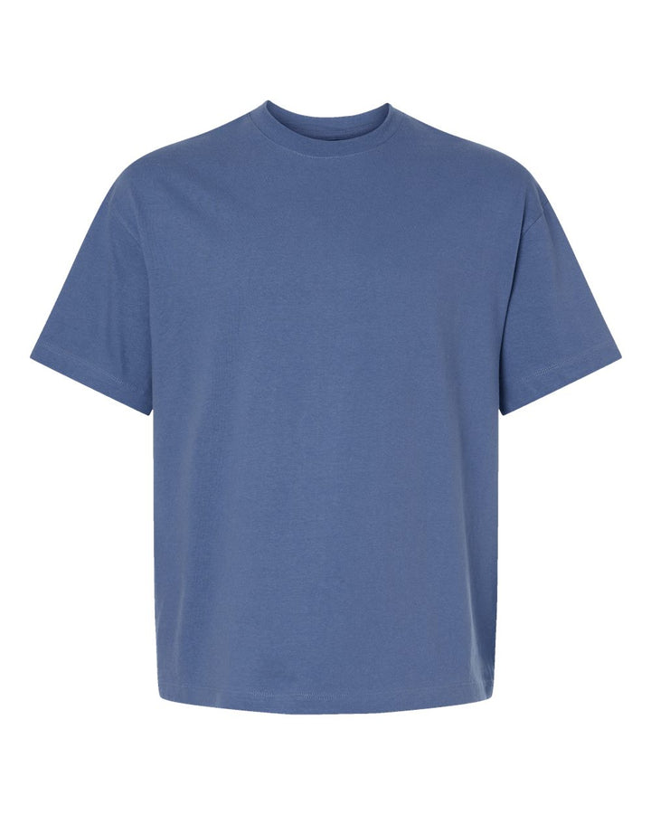 Front View of Denim Blue Beefy-T® Retro Street T-Shirt - 5180R