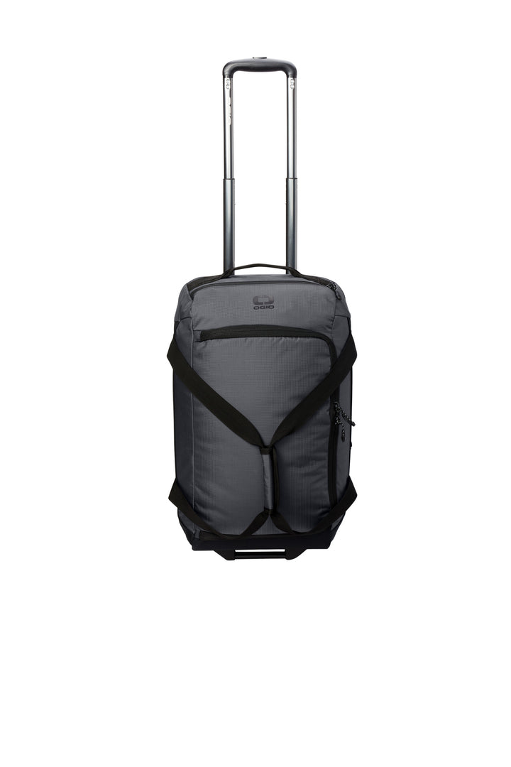 Front View of DieselGrey OGIO Passage Wheeled Carry-On Duffel 98002