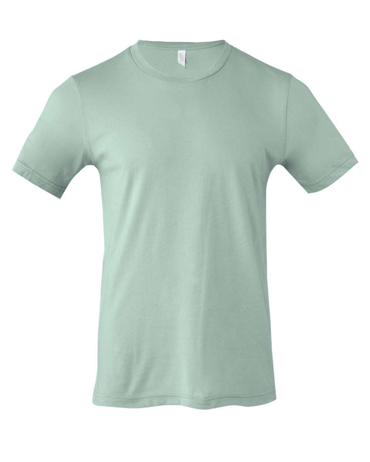 Front View of Dusty Blue Jersey Tee - 3001