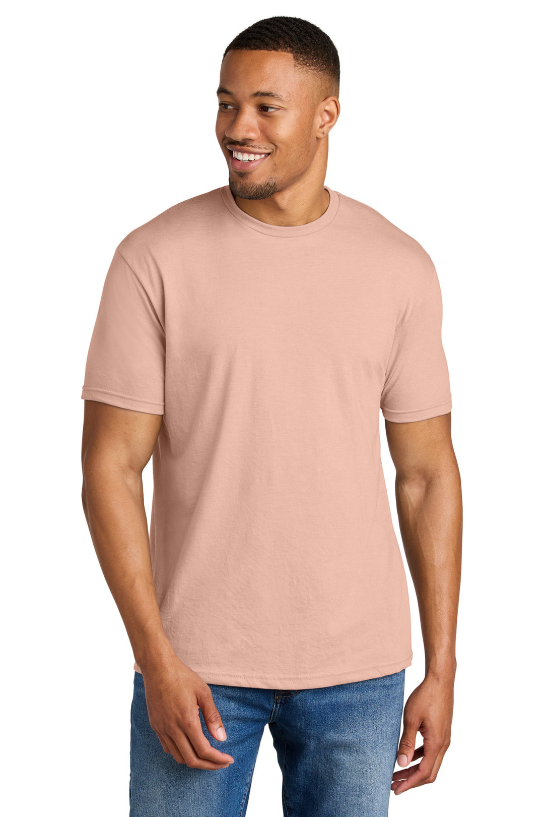 Front View of DustyRose Gildan Softstyle CVC Tee 64000CVC