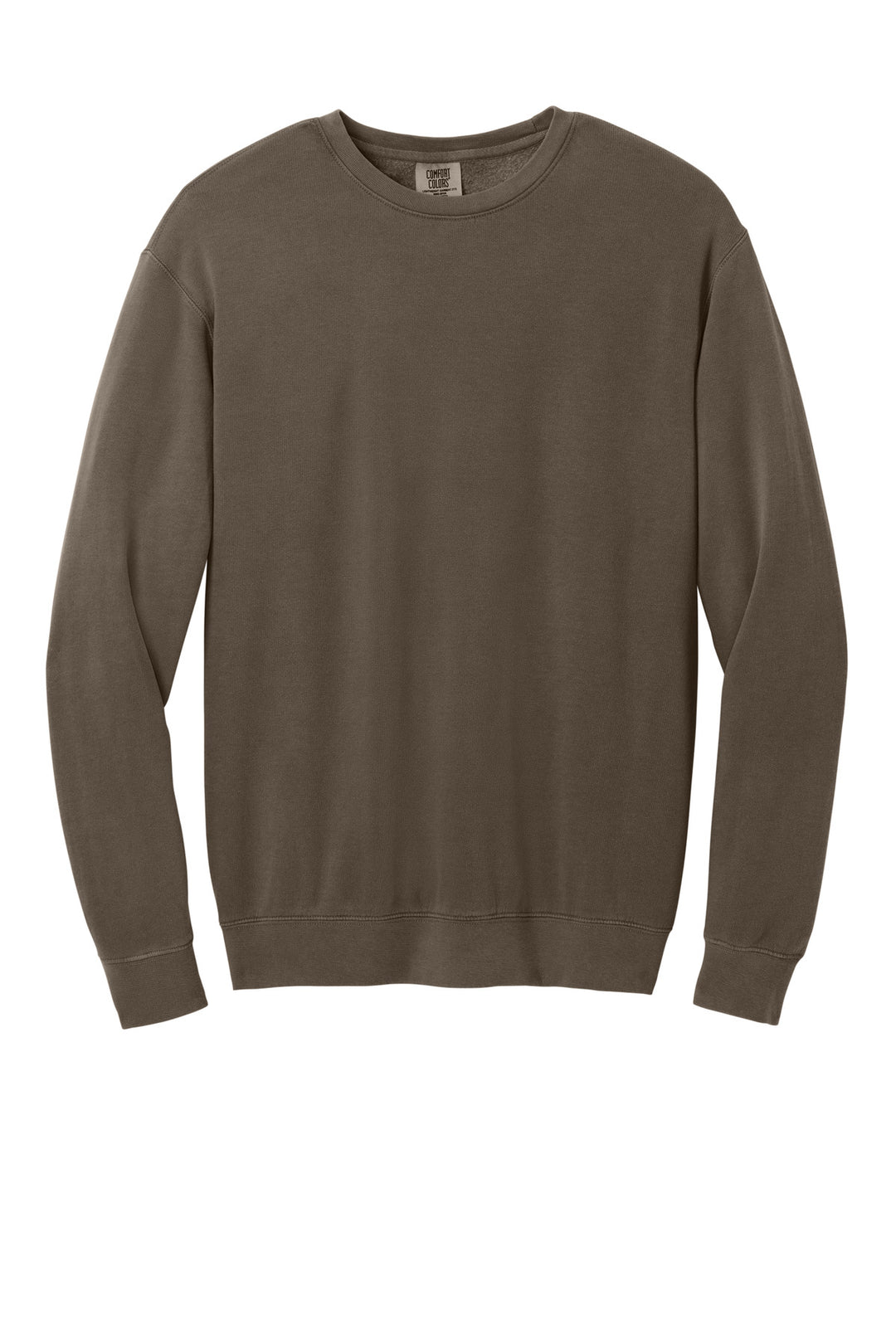 Front View of Espresso Comfort Colors Lightweight Crewneck Sweatshirt 1466
