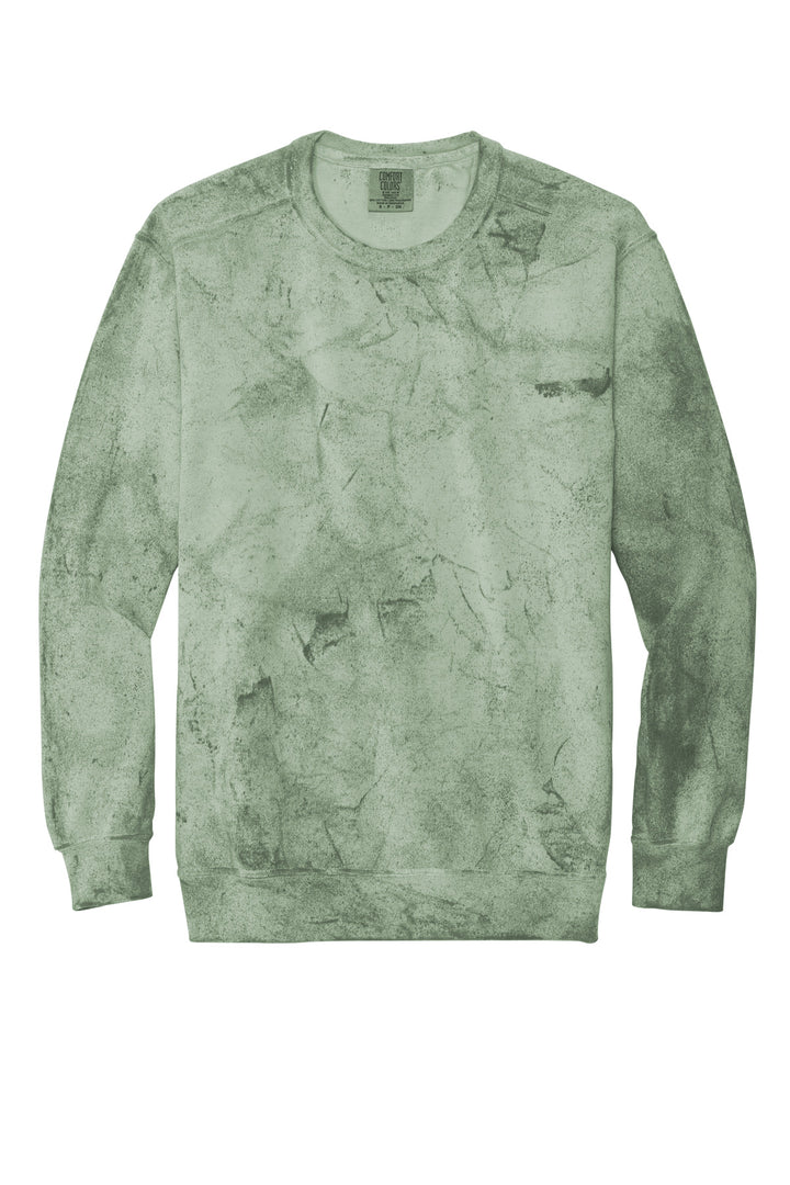Front View of Fern Comfort Colors Color Blast Crewneck Sweatshirt 1545