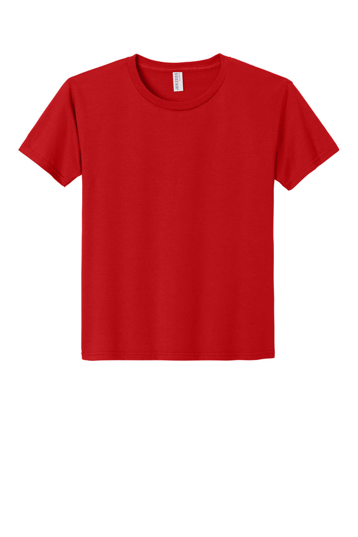 Front View of FieryRed Jerzees Classics Youth Cotton T-Shirt 363Y