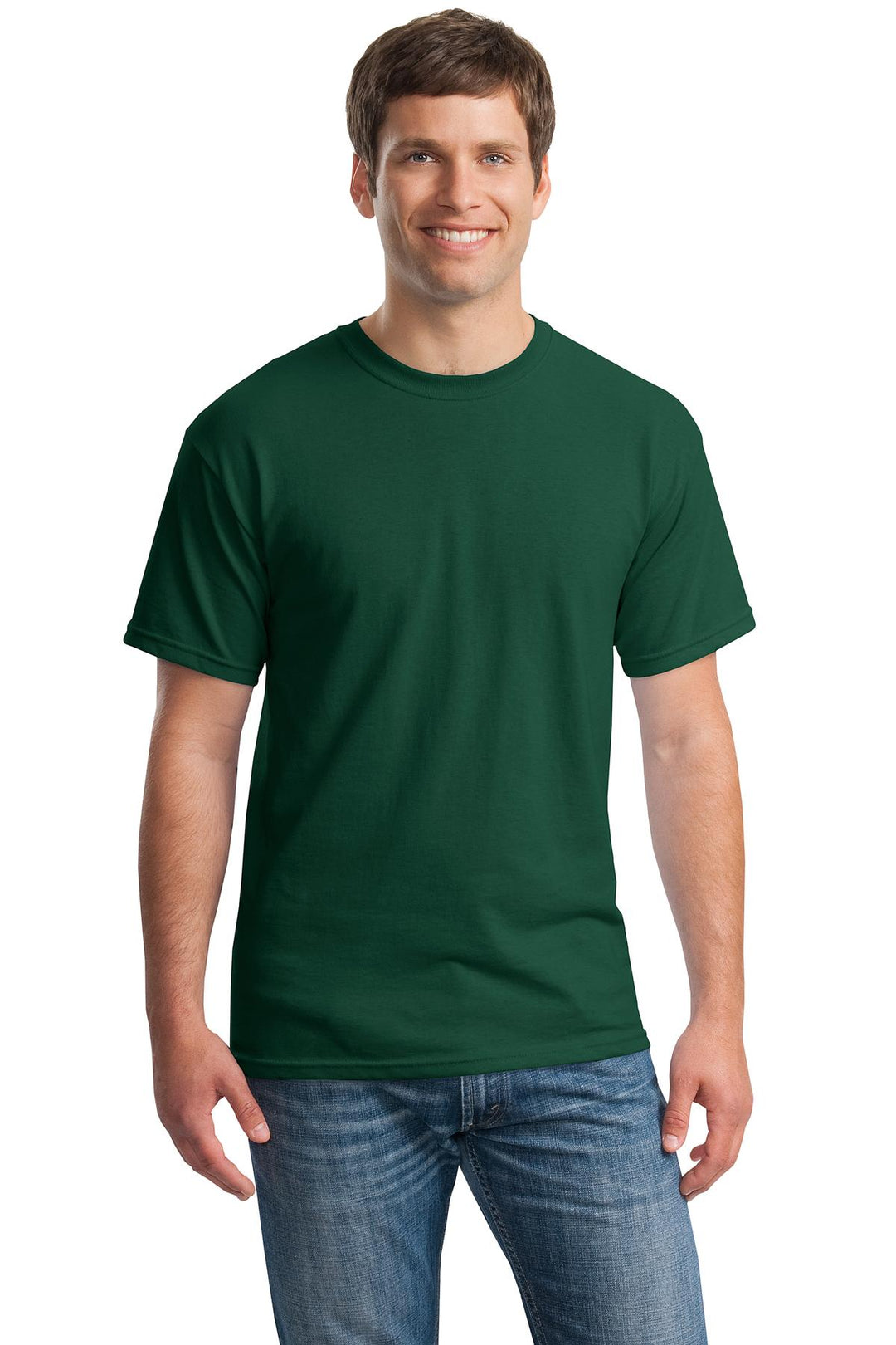 Front View of Forest Gildan - Heavy Cotton 100% Cotton T-Shirt. 5000