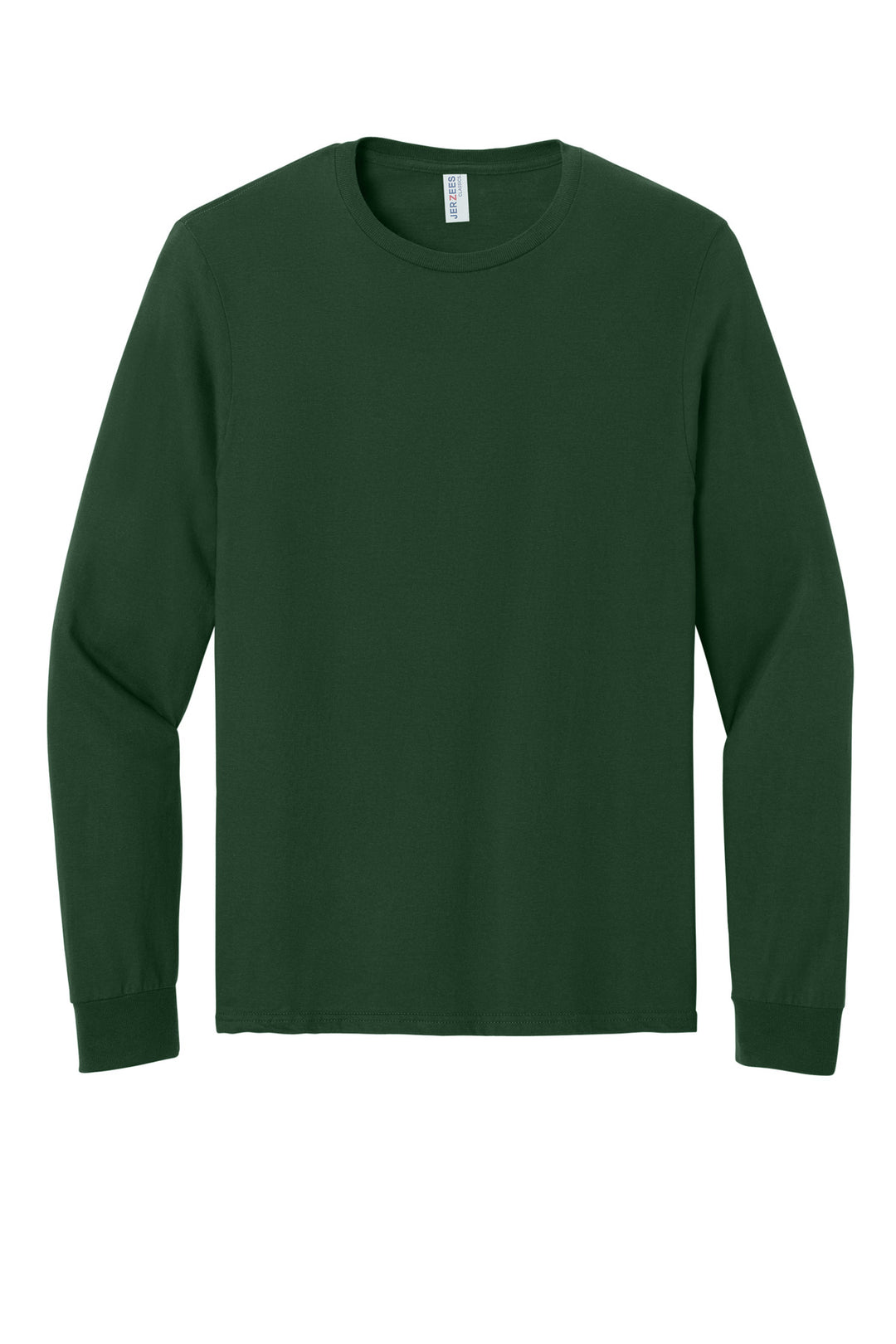 Front View of ForestGrn Jerzees Classics Unisex Cotton Long Sleeve T-Shirt 363L