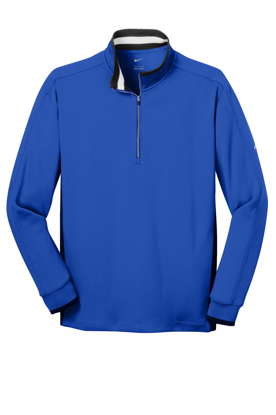 Front View of Gm Ryl/Blk/Wht Nike Dri-FIT 1/2-Zip Cover-Up. 578673