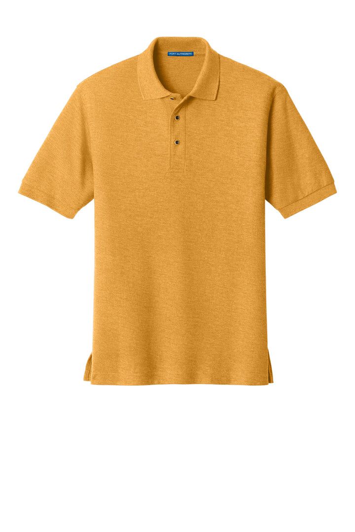 Front View of Gold Port Authority Silk Touch Polo K500