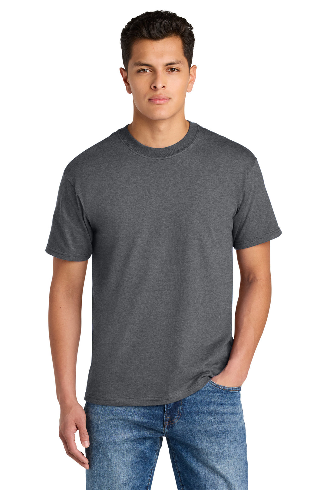 Front View of GphHeather Gildan Hammer Maxweight Tee 75000