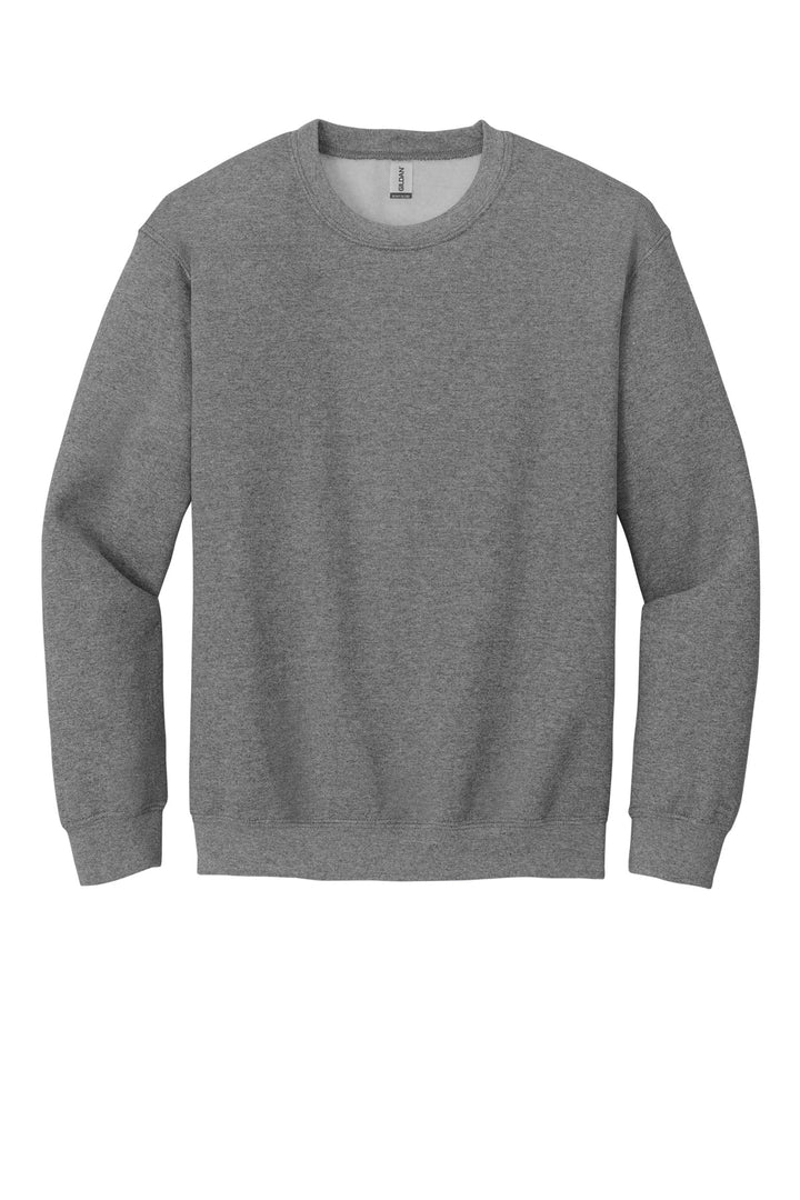 Front View of GphHeather Gildan Heavy Blend Crewneck Sweatshirt. 18000