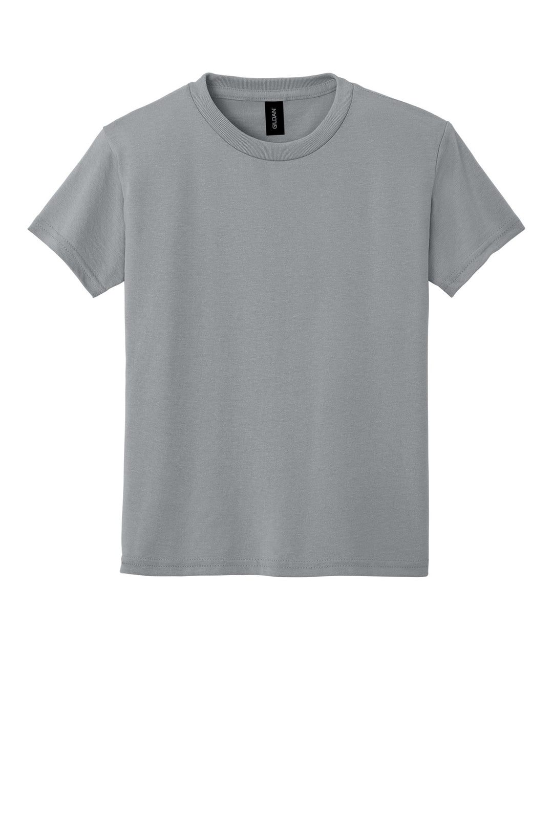 Front View of Gravel Gildan Youth DryBlend 50 Cotton/50 Poly T-Shirt. 8000B