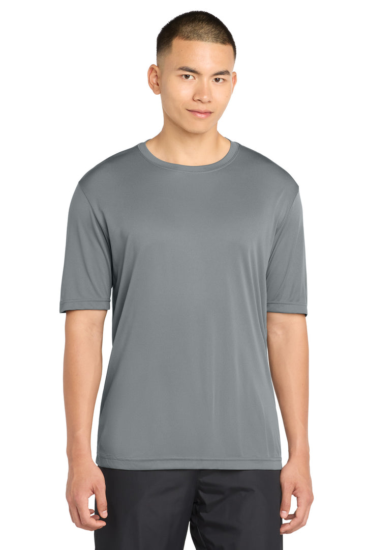 Front View of Grey Concrete Sport-Tek PosiCharge Competitor Tee. ST350