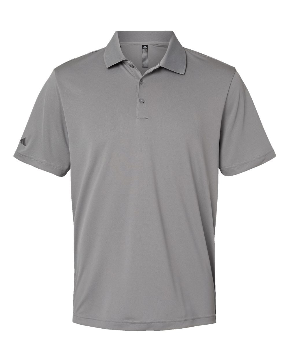 Front View of Grey Three Performance Polo - A230