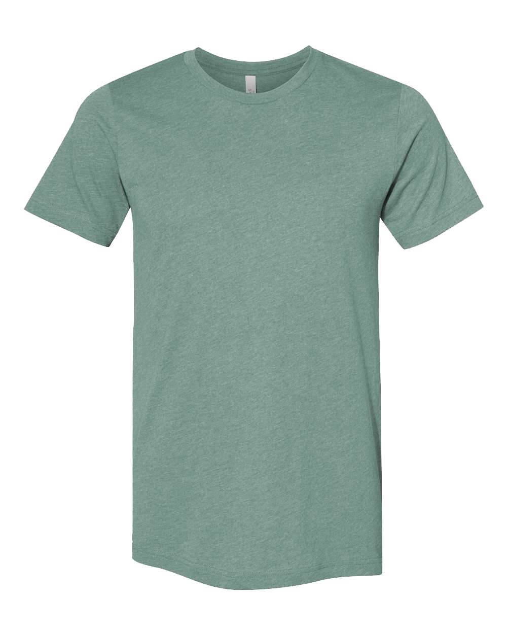 Front View of Heather Dusty Blue CVC Jersey Tee - 3001CVC